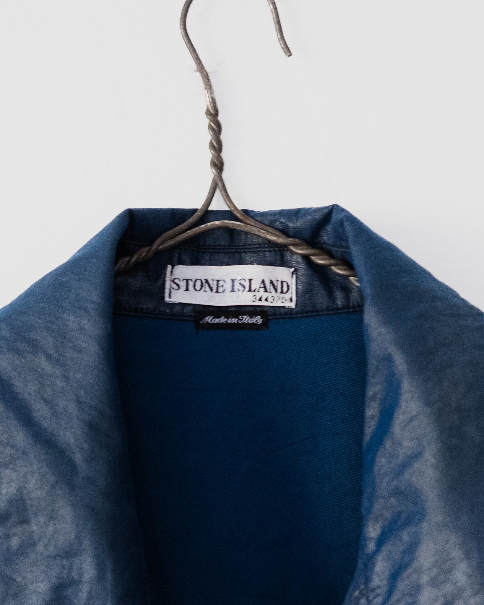 01SS] “STONE ISLAND” Spalumatura Coated Nylon Blue Blouson
