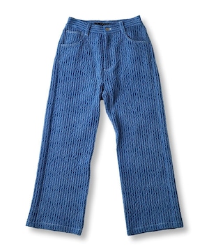 Jacquard Denim Straight Pants　Indigo