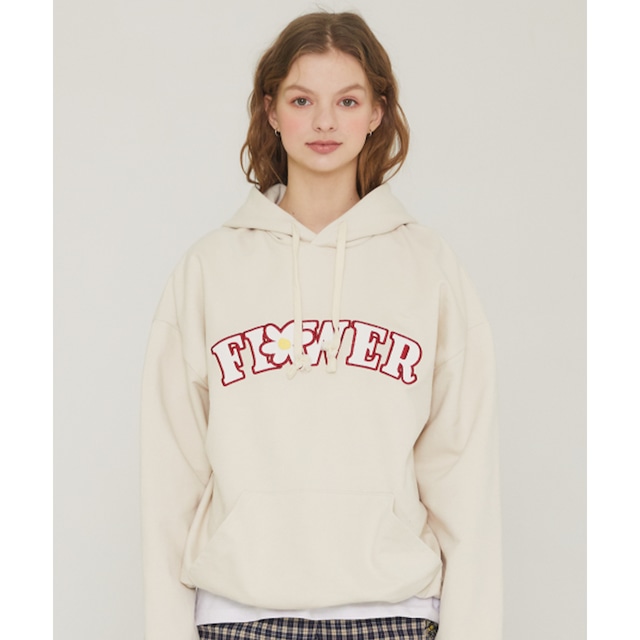 [LUV IS TRUE] SZ FLOWER HOODIE(IVORY) 正規品 韓国 ブランド TOP パーカー