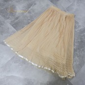 社交ダンス 衣装 ICHIOKU イチオク スカート レッスンウェア ベージュ系 イエロー系 練習 レッスン プリーツ 上品 かわいい 無地 シンプル 明るい ダンス衣装 イベント ステージ パーティー おしゃれ レディース