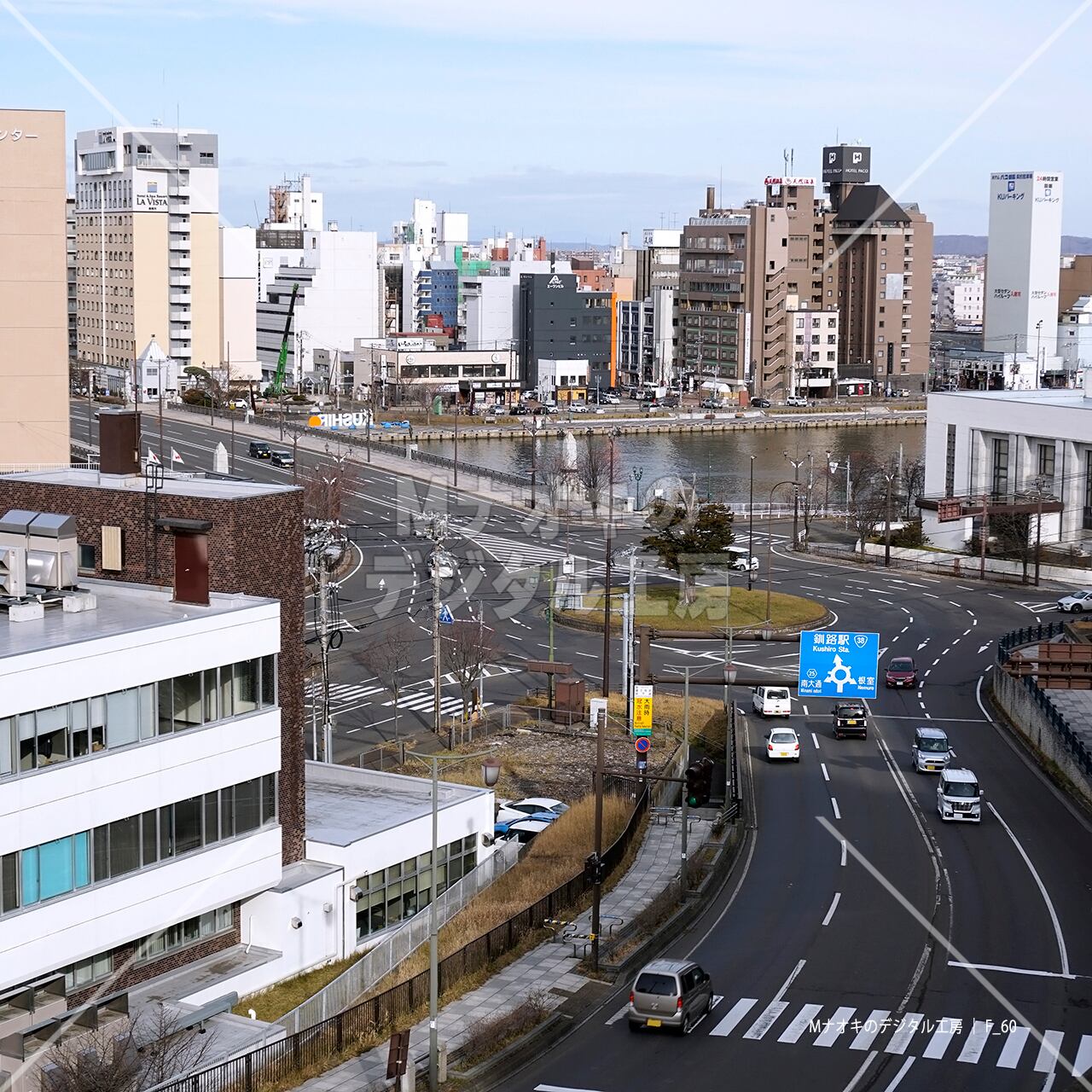 初冬の釧路市ロータリー付近　 Near Kushiro city rotary in early winter