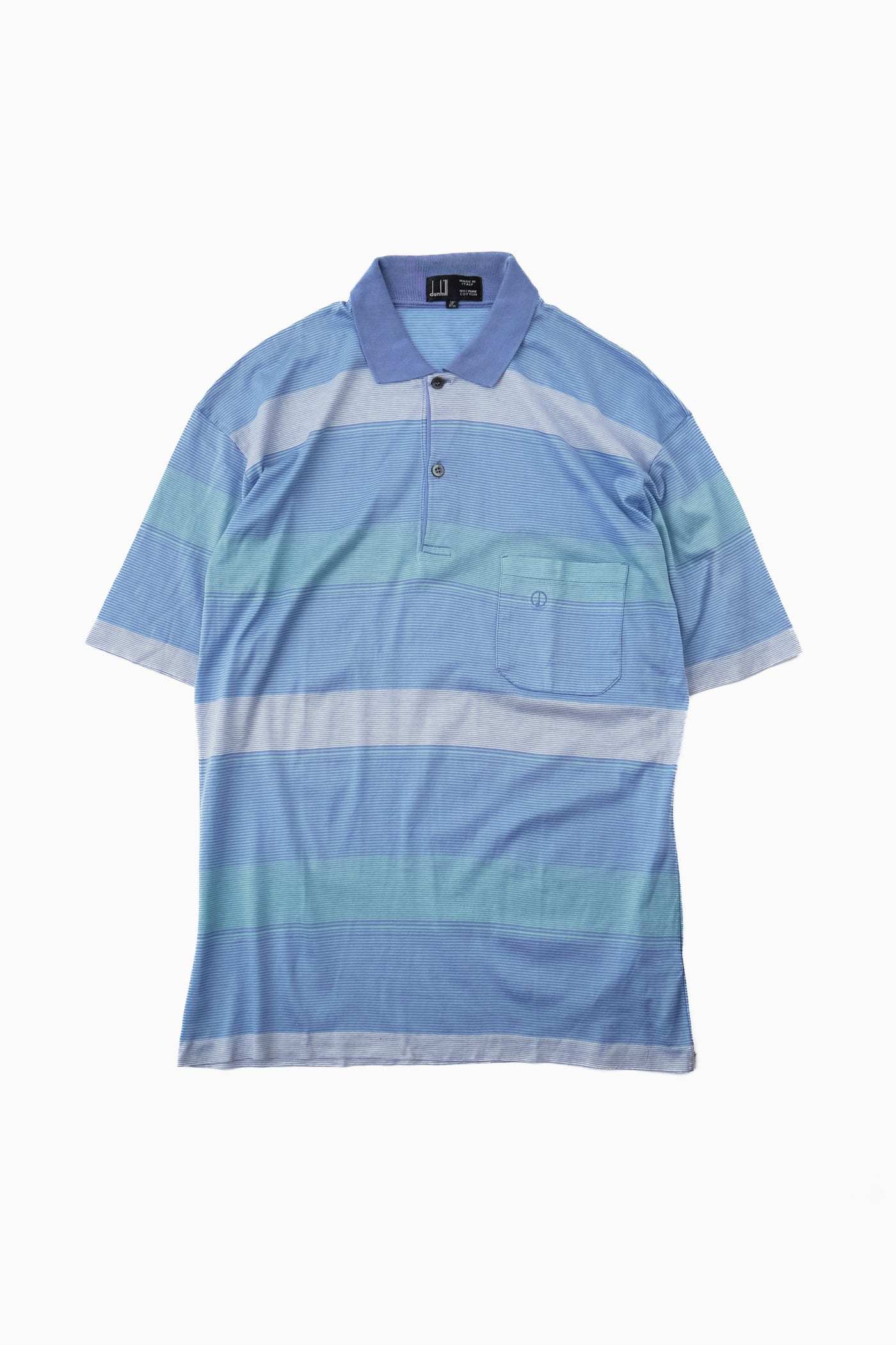 MADE IN ITALY DUNHILL BLUE STRIPE POLO SHIRT