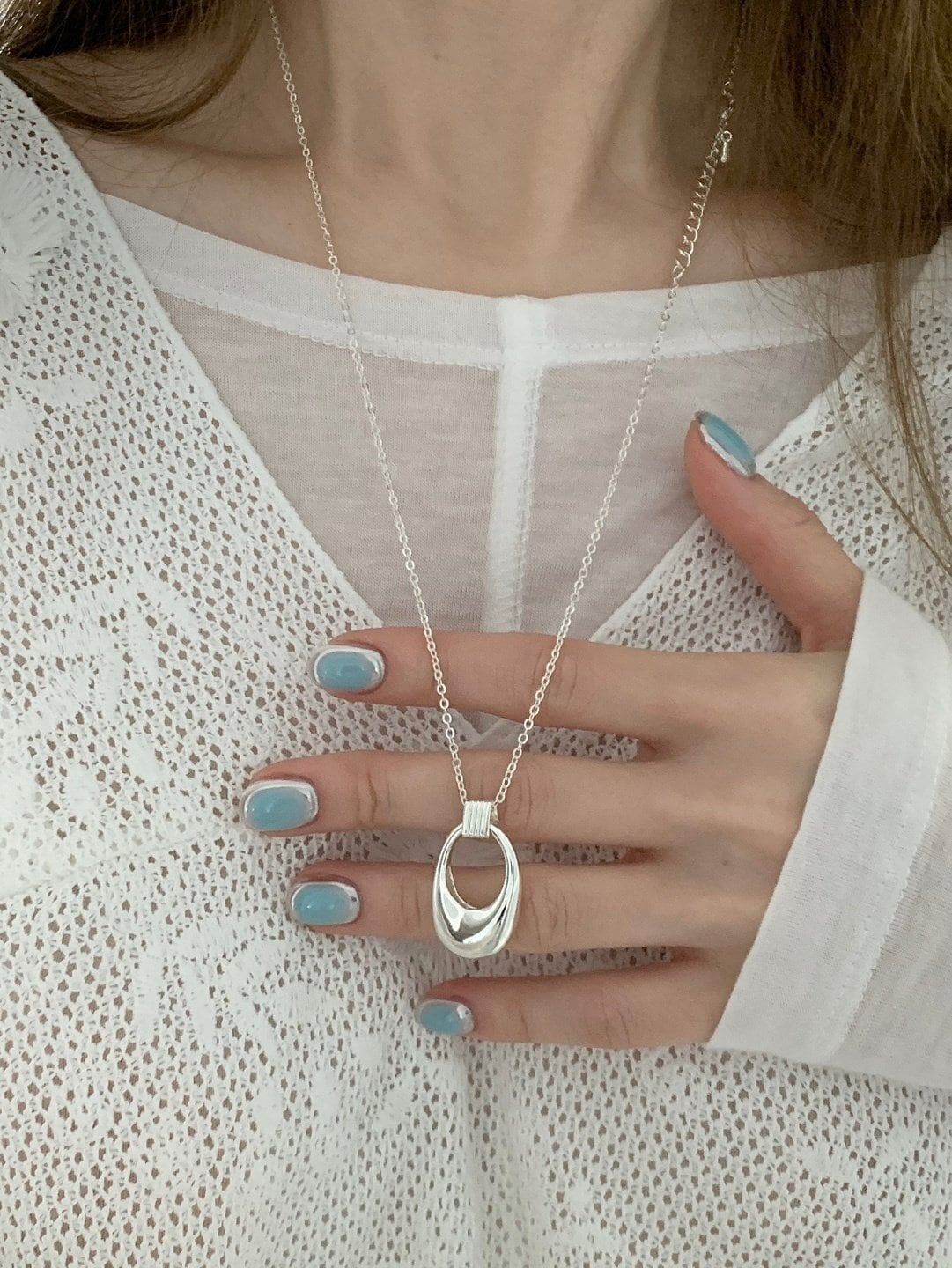 Oval Long Necklace