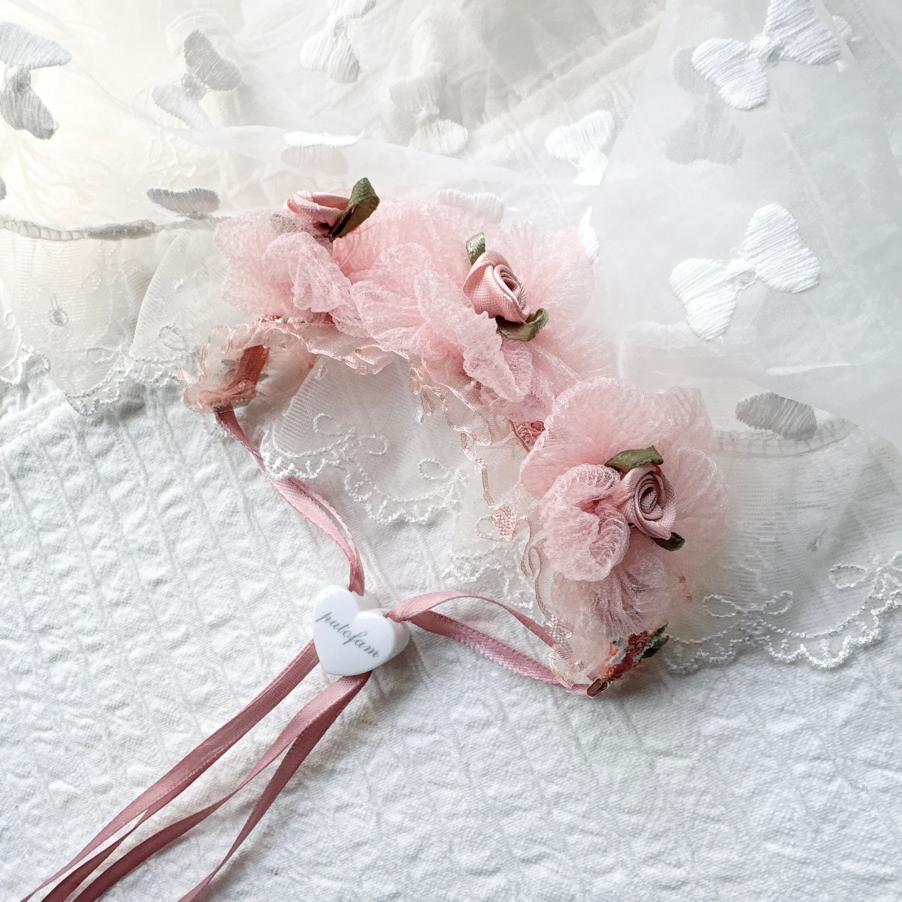 シフォンお花の ヘッドドレス
