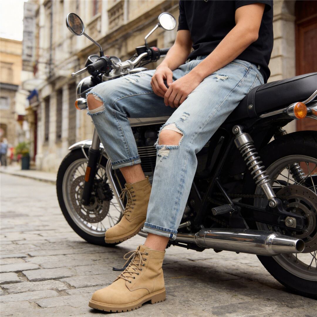 Slim-Fit Tapered Cut Cropped Denim Jeans(GV549)