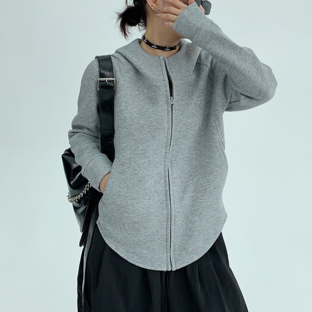 simple slim zip-up hoodie　シンプルスリムジップアップフーディー　J1567