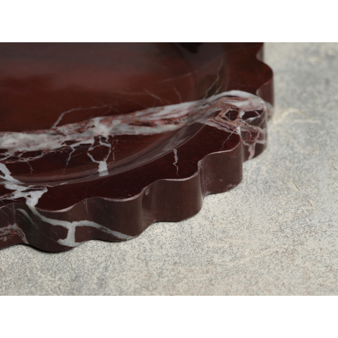 MARBLE CIRCLE DECO TRAY - Red marble