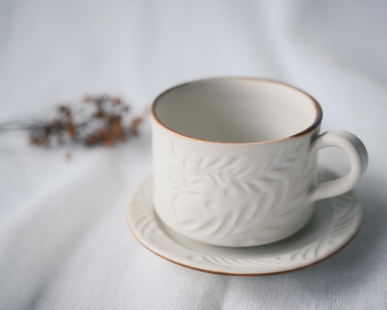 カップ&ソーサー(寸胴カップ) ホワイト① / シイナナナエ(tone.) 画像3