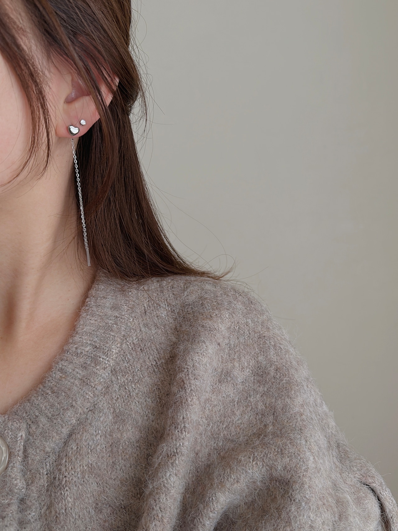 SS ロングハートピアス