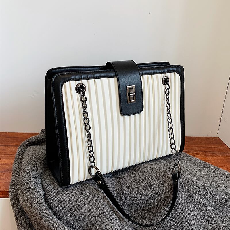 オータムチェーン ショルダーバッグ 秋物 トートバッグ 手作りハンドバック35472948719