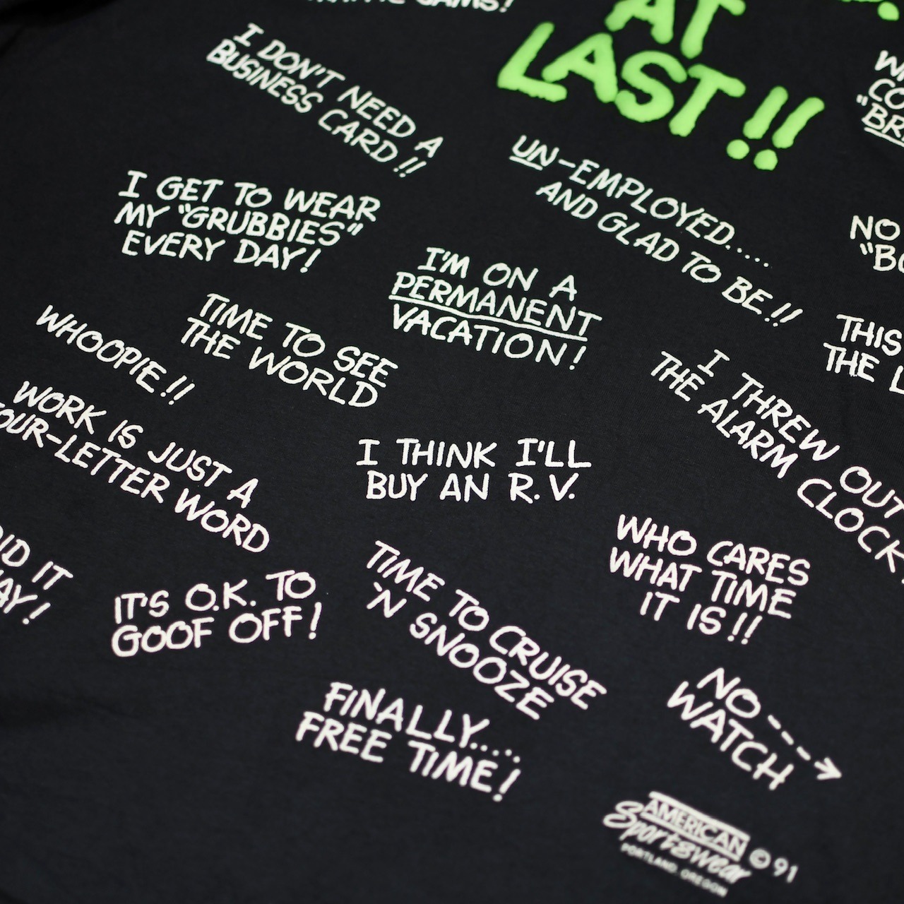 91's RETIRED AT LAST print tee