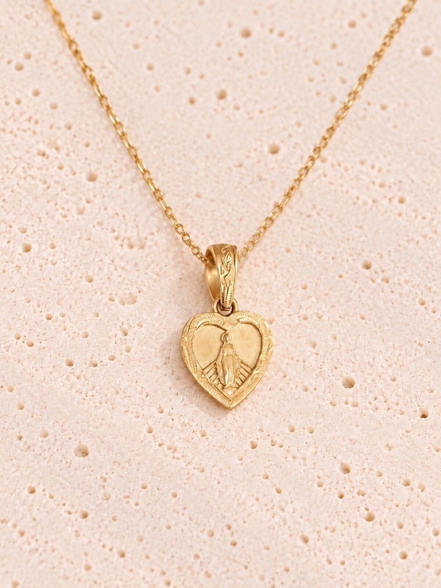 316L hawaiian heart medai necklace  #n26