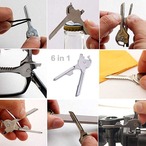 6 in1 キーチェーン型マルチツール 携帯工具 キーホルダー 420Cステンレス 軽量13g コンパクト 防災 アウトドア DIY プラスドライバー マイナスドライバー ボトルオープナー　cw-a-4992