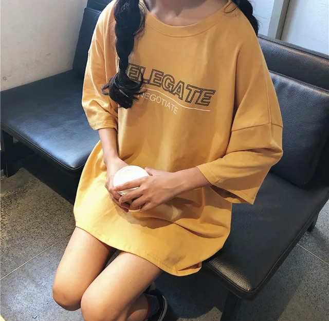 オーバーサイズでこなれ感♡ ロゴ Ｔシャツ ラウンドネック 半袖 ゆるカワ