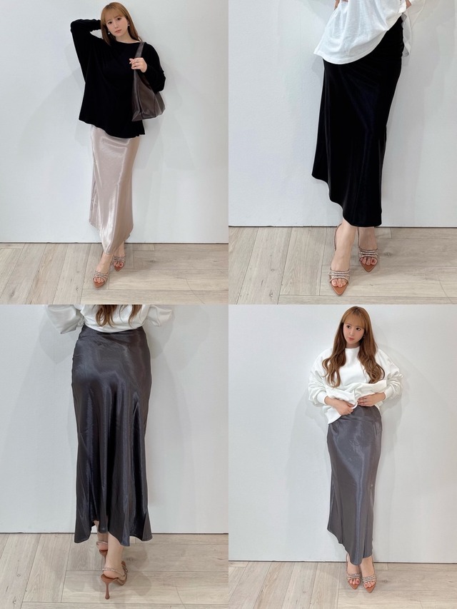 サテンスカート　¥6,200+tax