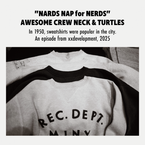 XX DEVELOPMENT SURE'S "NERDS NAP for NERDS" AWESOME CREW NECK BLACK&NASVY