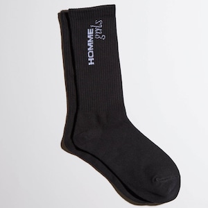 HOMME girls　LOGO SOCKS　BLACK