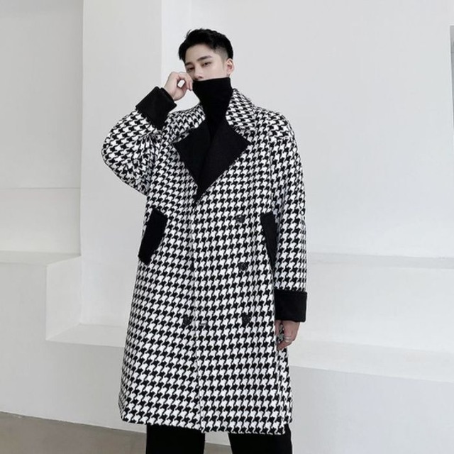 ミディアム丈 コート ジャケット 千鳥格子 ブラック 黒 ホワイト 白 メンズ レディース ユニセックス 韓国 カジュアル シック レトロ モード お支払い後日以内に発送 Out110 Garcons ミディアム丈 コート ジャケット 千鳥格子 ブラック 黒 ホワイト 白 メンズ レディース ユニセックス 韓国 カジュアル シック レトロ モード お支払い後日以内に発送 Out110 Garcons