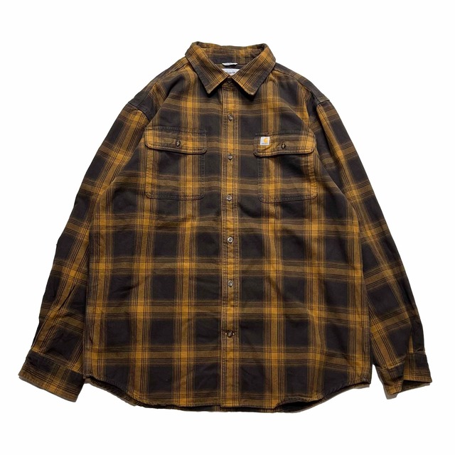 Carhartt ブラウンチェック ワークシャツ