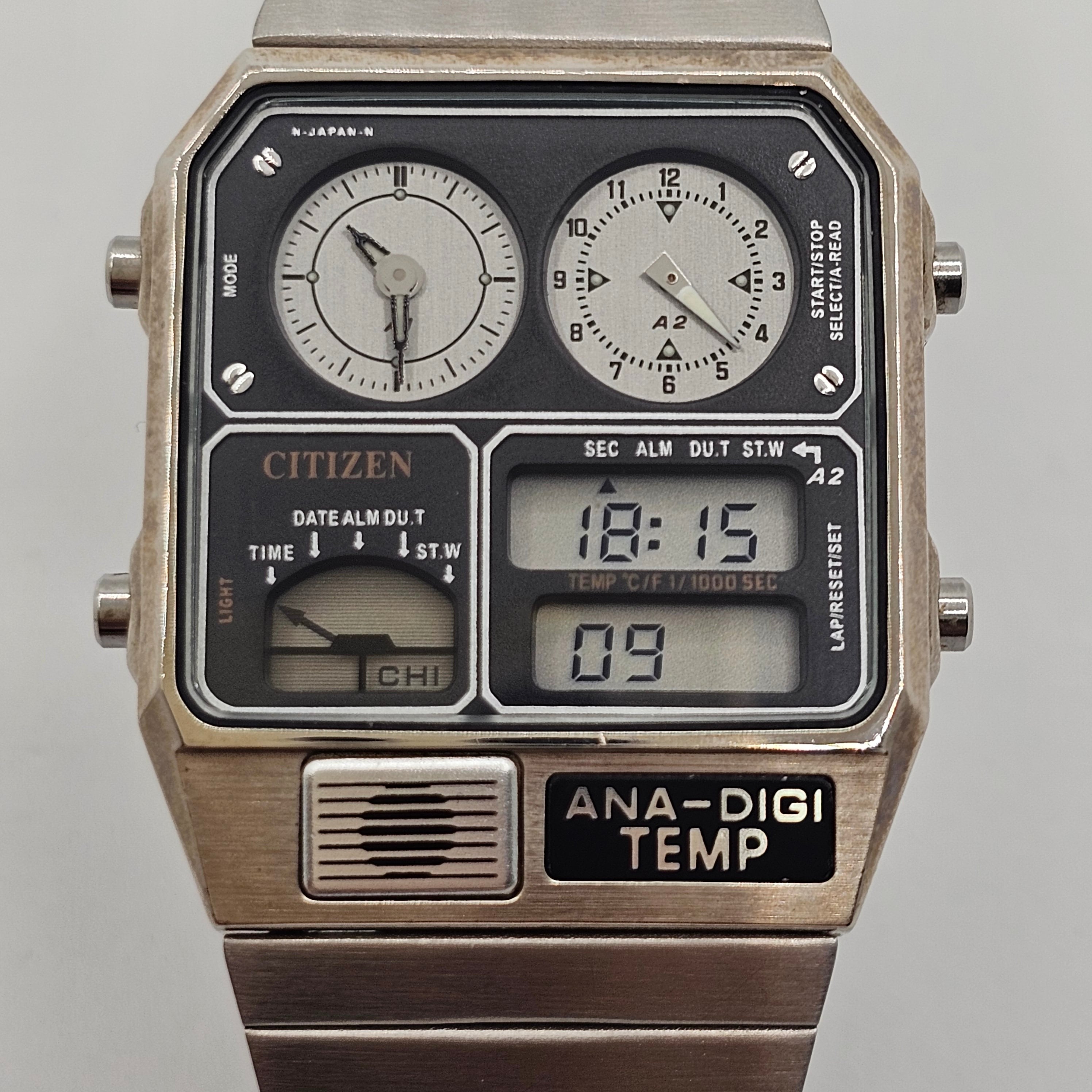 シチズン アナデジテンプ シルバー 電池交換済 | Over Time Vintage