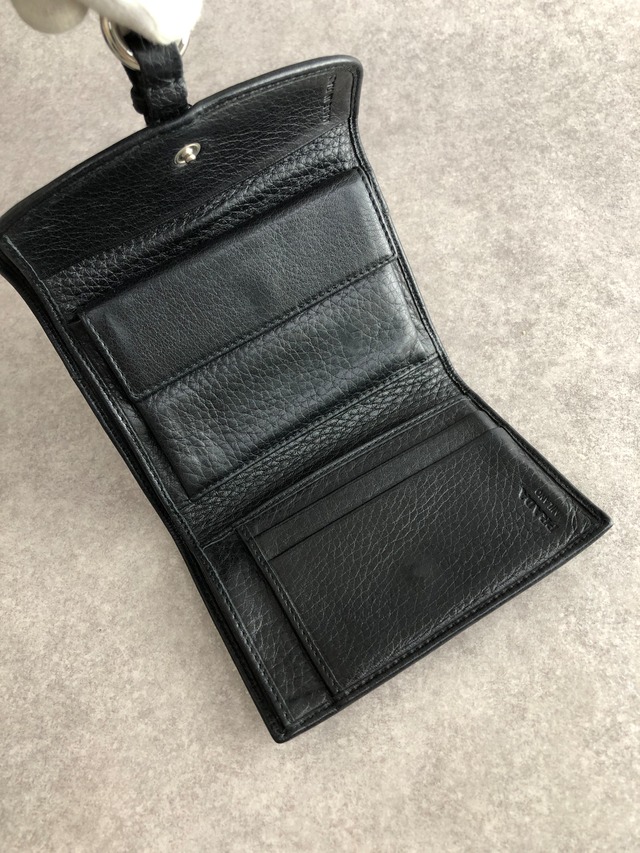 PRADA プラダ 財布 ブラック バックルモチーフ レザー vintage ヴィンテージ オールド k574bi