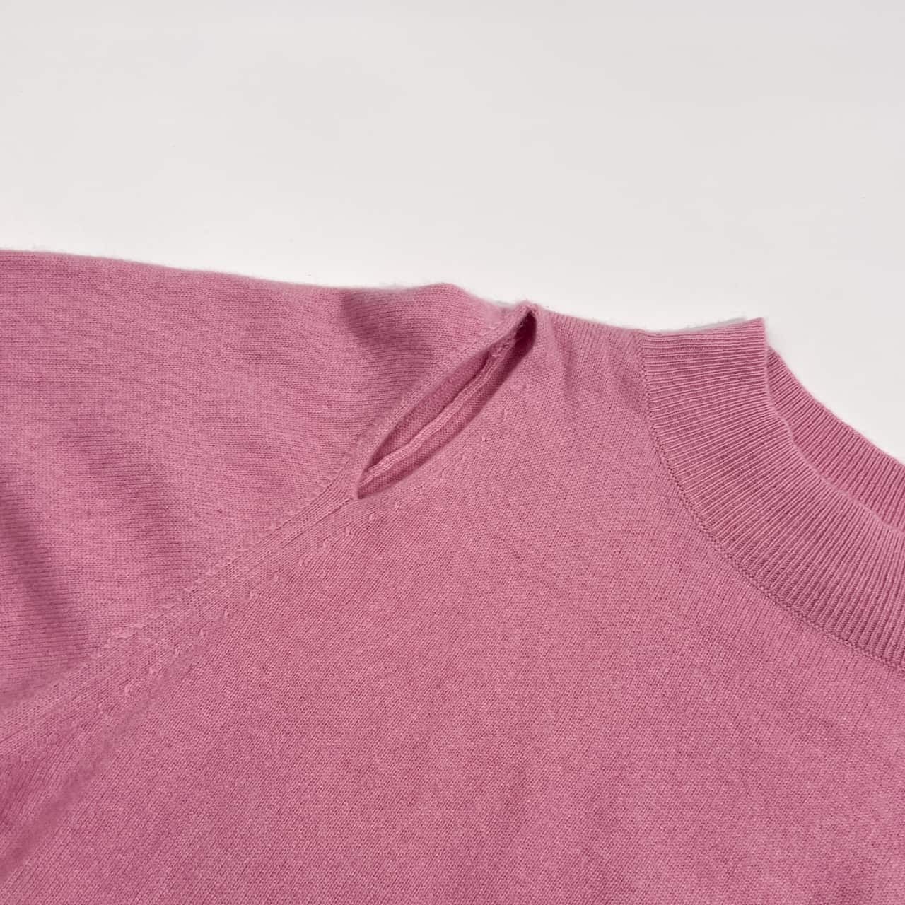 カシミヤ100% CELFORD セルフォード 肩開き ニット セーター 36/ピンク レディース