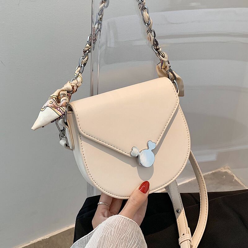 クロスボディバッグレディースバッグ2020新しいトレンドファッションワイルドスカーフチェーンショルダーバッグサマーネットレッドサドルバッグ Tiancai_Wing_Bag3740513