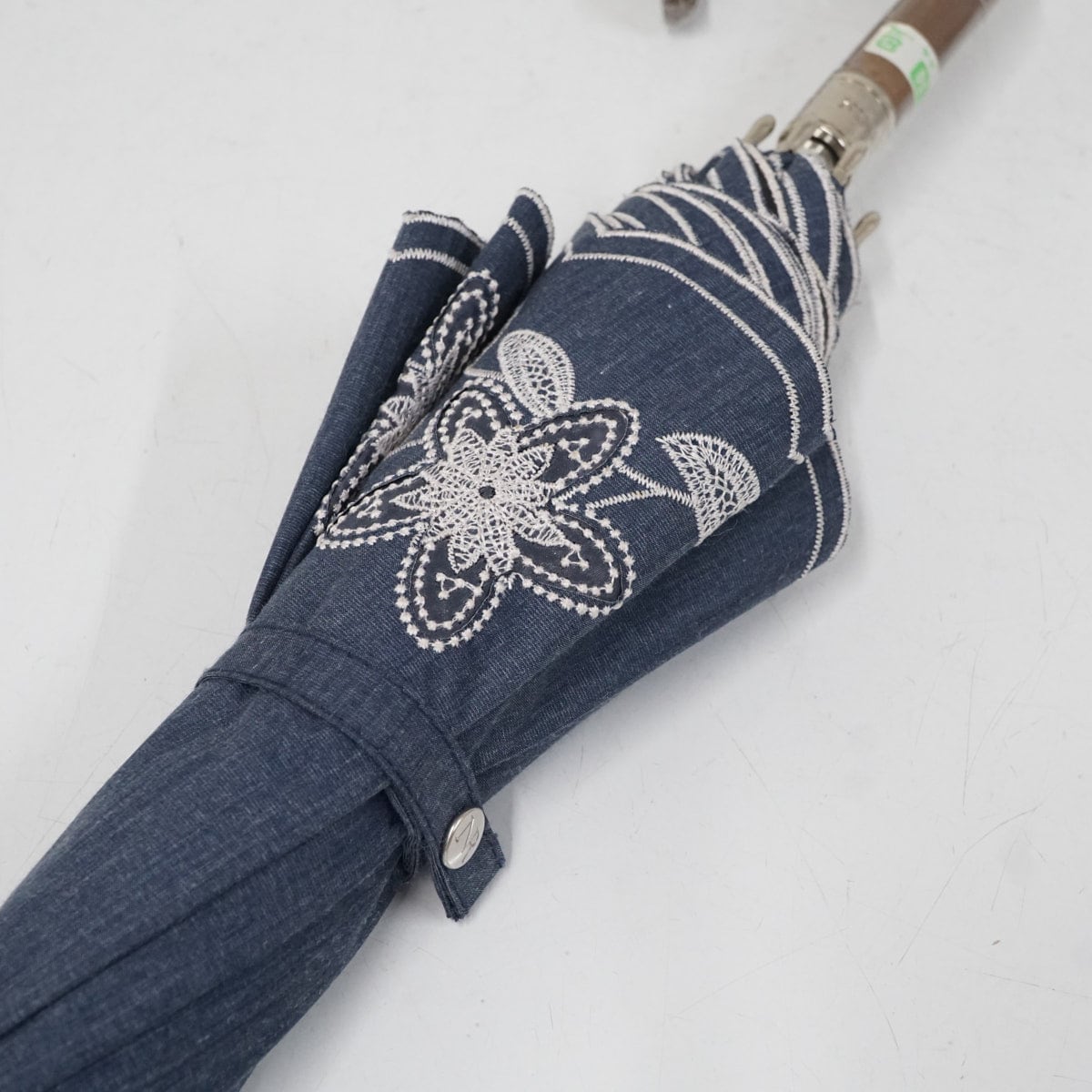 日傘 NINA RICCI ニナリッチ USED美品 晴雨兼用 刺繍 デニムブルー