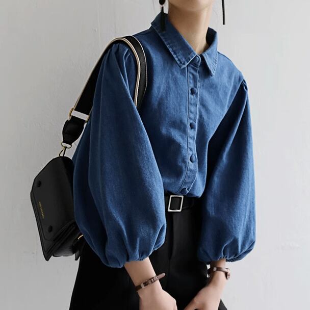 バルーンスリーブデニムシャツ 00412