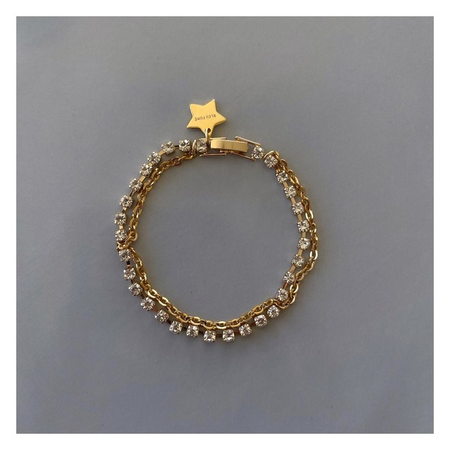 Gold Clear Glass Chain Bracelet