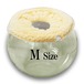【Mサイズ】アイボリー　チンチラ　デグー　砂浴び容器　飛び散り防止　ブラッシング効果  Chinchilla's glass ball for dust bath [M size] fluffy ring is [ivory color] .