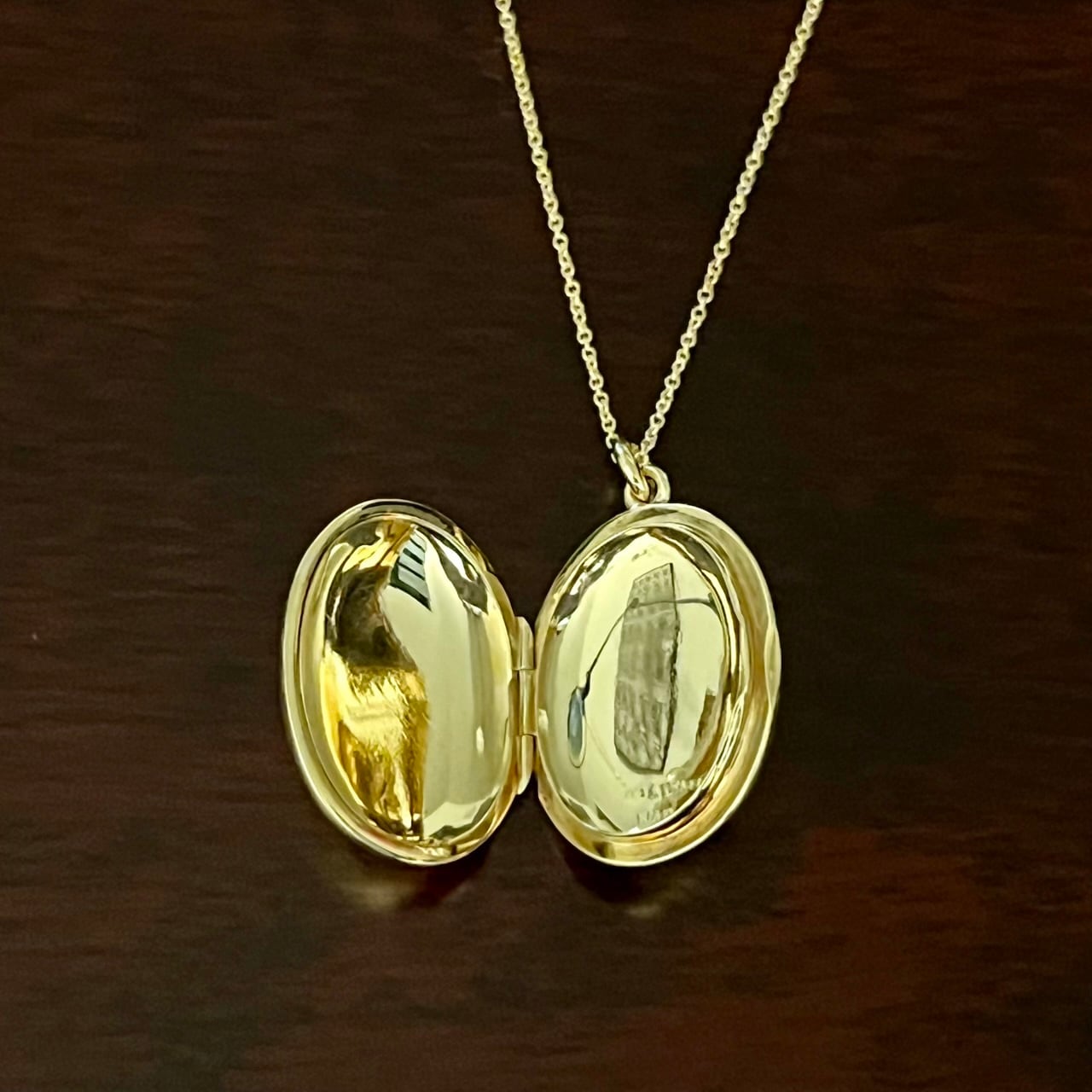 VINTAGE TIFFANY & CO. 14K Gold Large Locket Pendant Necklace