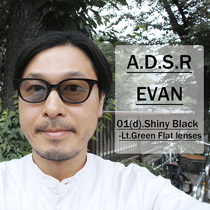 A.D.S.R. / EVAN 01(d) / Shiny Black- Light Green Flat lenses