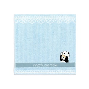 【数量限り】mofusand パステルレース タオルハンカチ ブルー 猫 レース 可愛い 43-0130080 約25×25ｃｍ