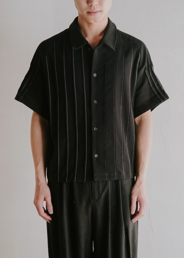 HOMO LUDENS 26SS pintuck raglan shirt / Black