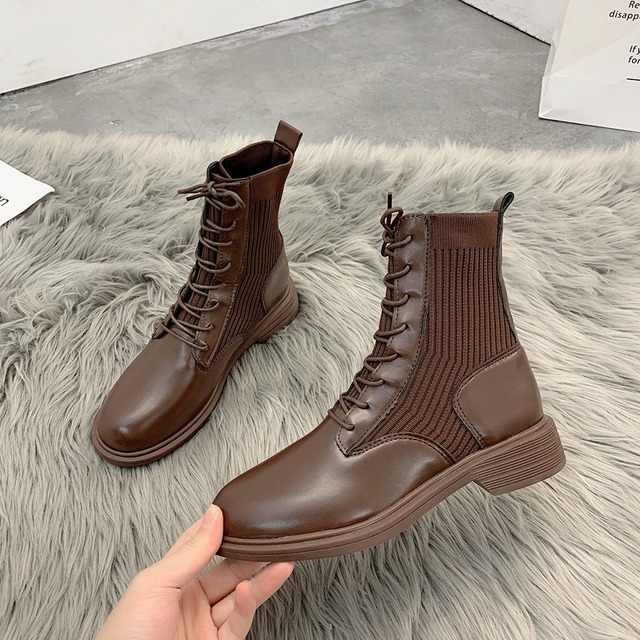 ブーツカジュアルレッド薄手 レース 靴 シューズ レースアップ フェイクシューズ98467684213