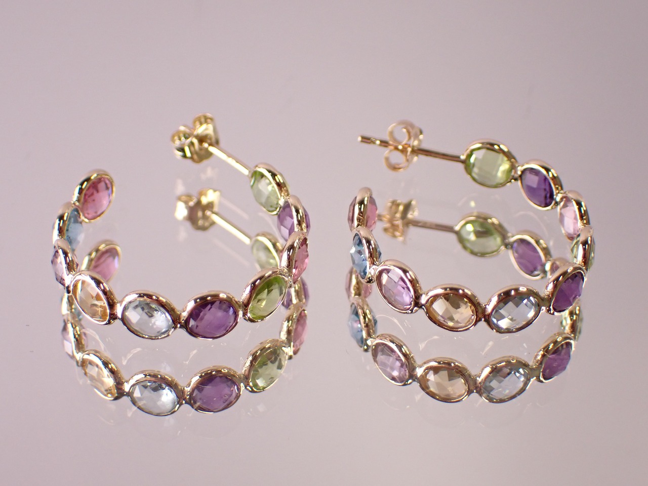 K14 マルチストーンピアス　[D2-203]