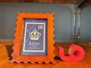 フォトフレーム 木製 L判 ポストカード 切手型 変形 写真立て kitteフレーム [サイズ: L判]