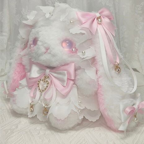 ♡ Macaron たれみみうさぎ ぬいぐるみポシェット light blue‬