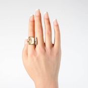 【free size】コーラルアゲート x ルチルクォーツ リング（No.21)