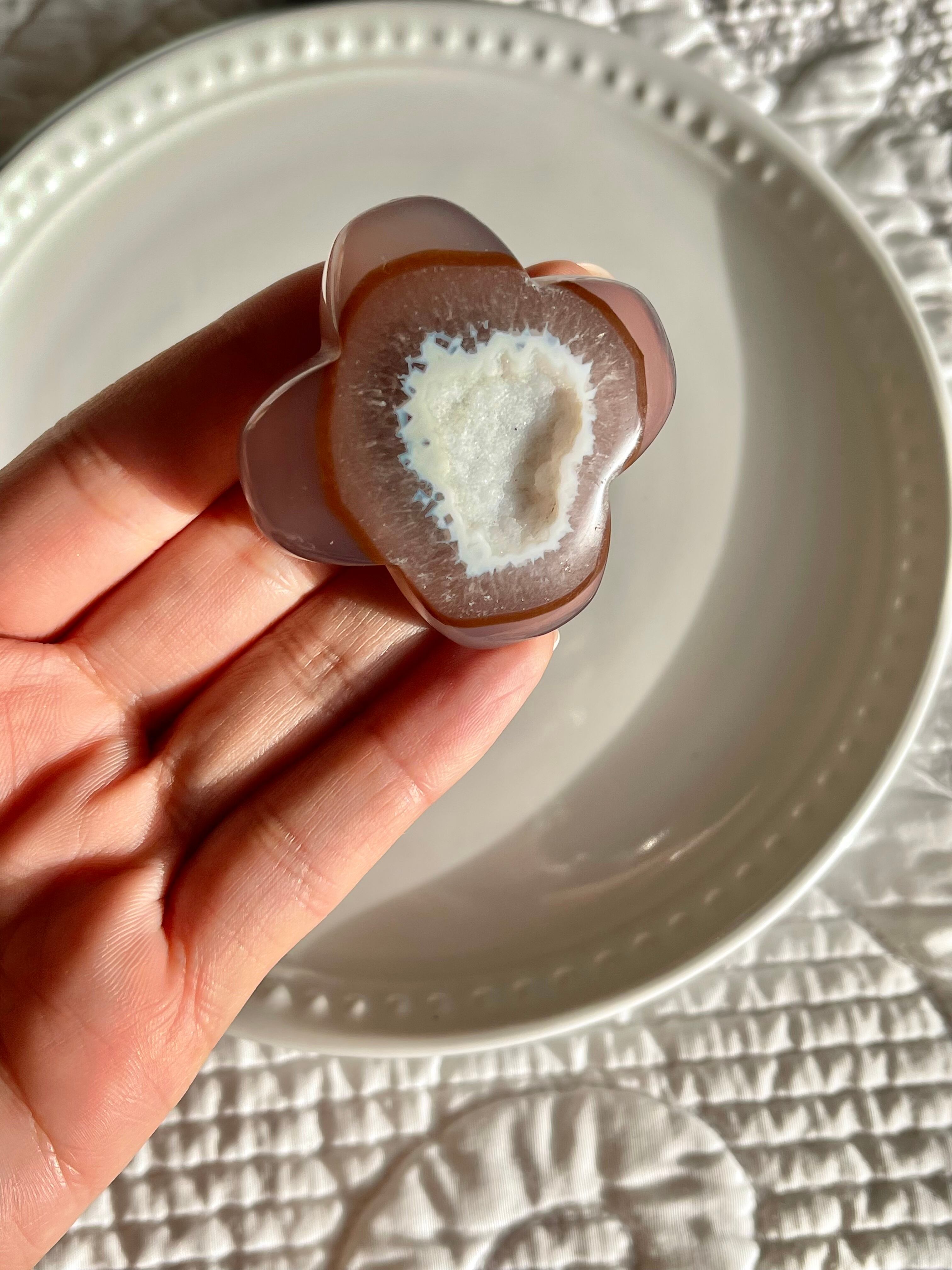 Fire agate druzy flower/フラワーシェイプアゲートドゥルジー