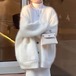 秋冬 ニットカーディガン ニット セーター レディースファッション 厚手 シャギー ふわふわ トップス 羽織り Vネック 起毛 モヘア 長袖 もこもこ ゆったり 体型カバー アウターカーディガン