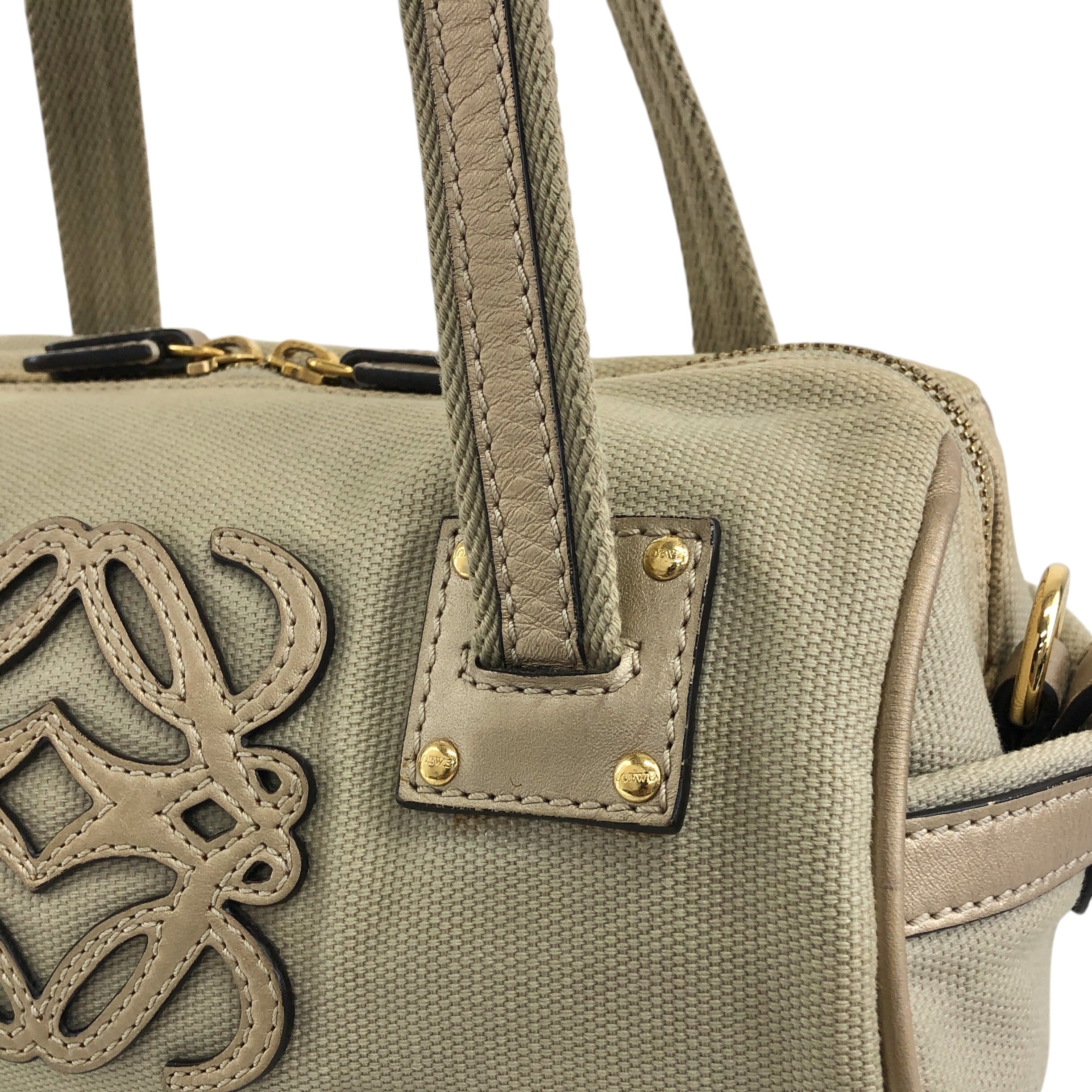 LOEWE ロエベ ハンドバッグ ベージュ アナグラム キャンバス ミニ