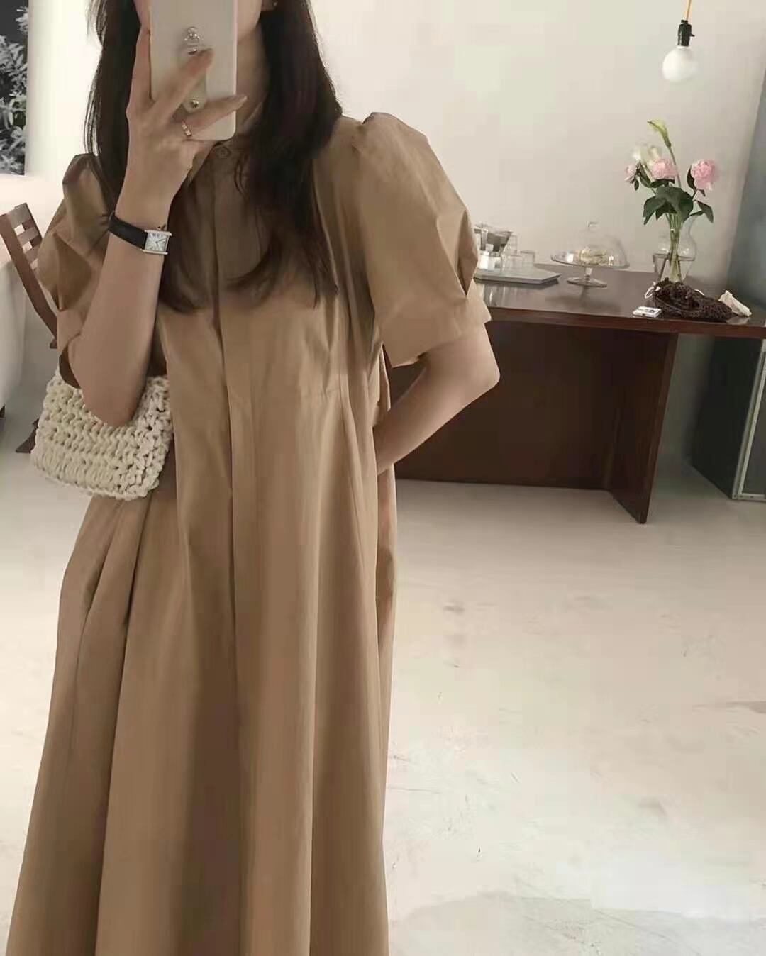 Aラインシャツワンピース　AJ22262-8068