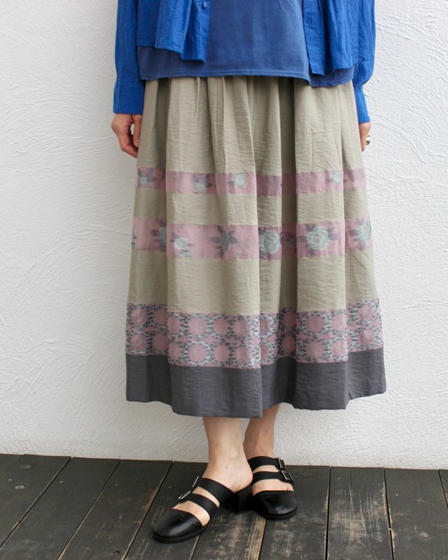 KEIHayamaPLUS/flower jacquard skirt