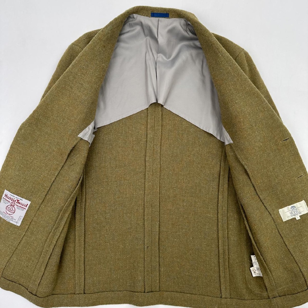 GOODカラー◆Harris Tweed ハリスツイード × St.J.S.C. 3B ジャケット コート サイズ L/緑/グリーン/レナウン/日本製/オールド/ビンテージ