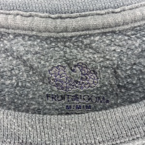 フルーツオブザルーム　クルーネック　スウェット　トレーナー　無地　グレー　M