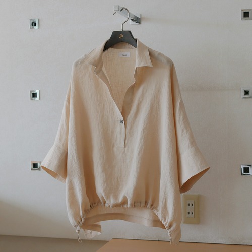 Tenue (テニュイ)　ウォッシュドリネン　ヘムコード　ルーミースキッパーシャツ