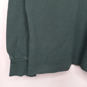 ラコステ 　ポロシャツ　長袖　L1312　刺繍ロゴ　シェルボタン　グリーン　3