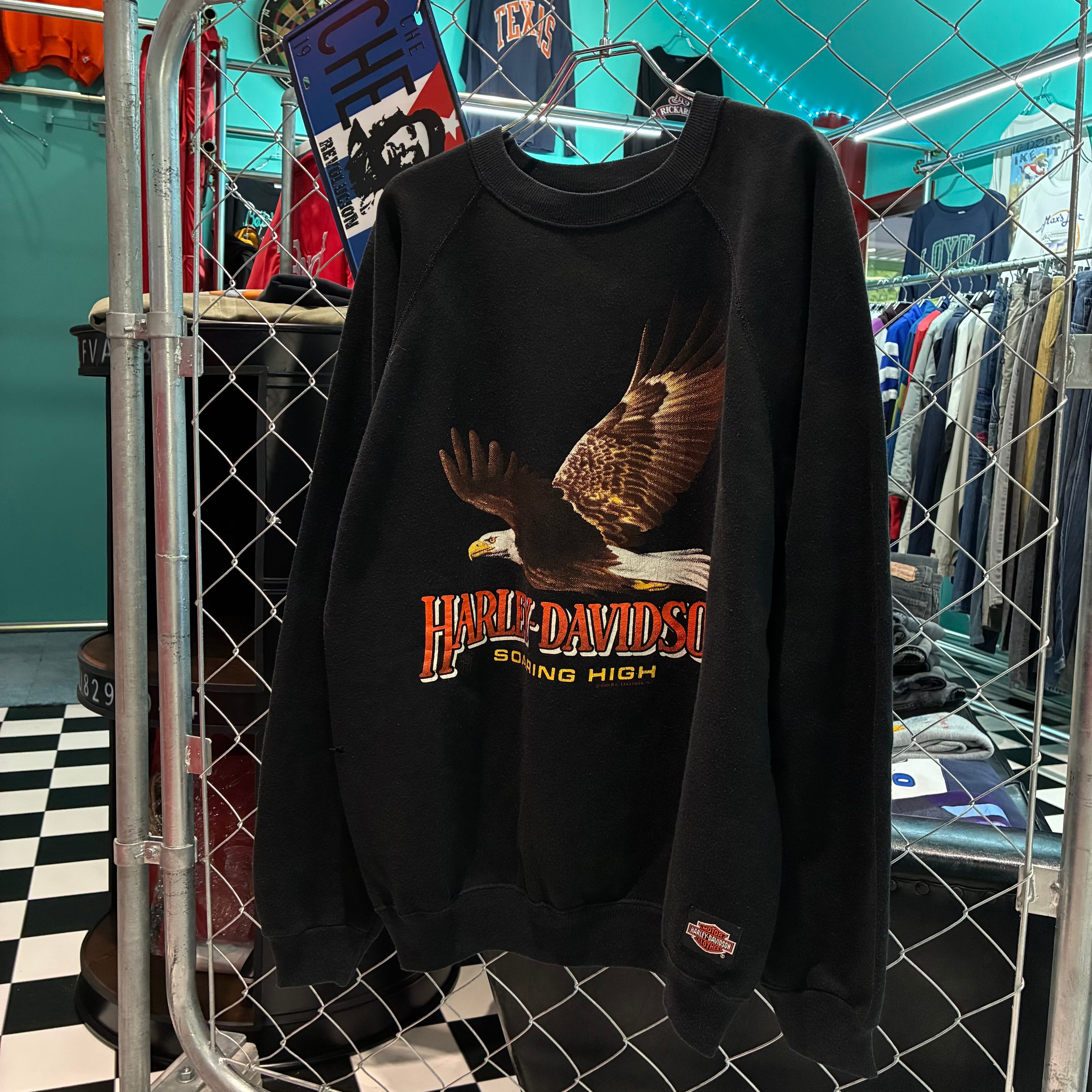 80s USA製 HARLEY-DAVIDSON ヴィンテージスウェット ラグラン ハーレー